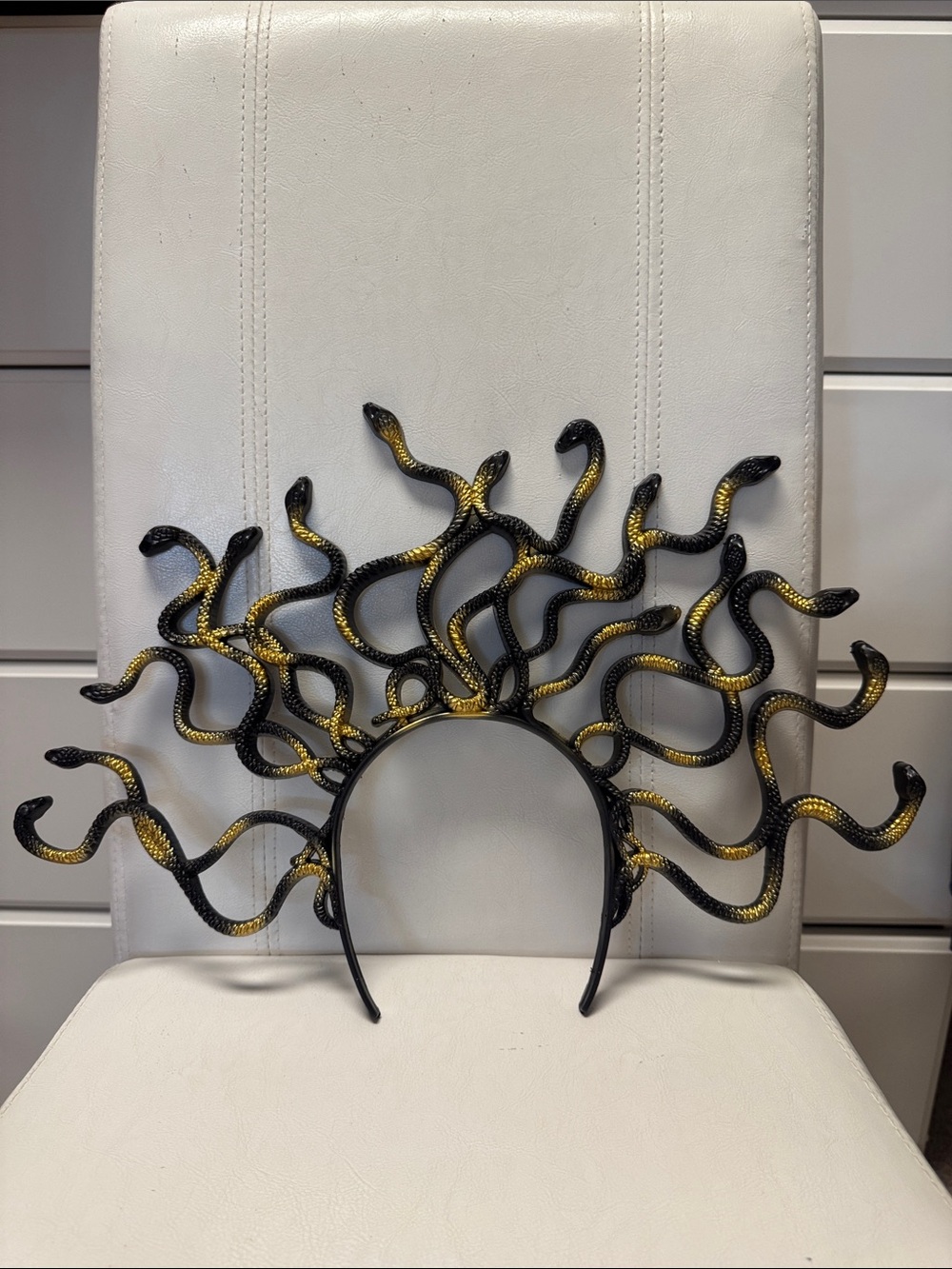 Medusa headband- Gold and Black Snake Headband Wall Décor